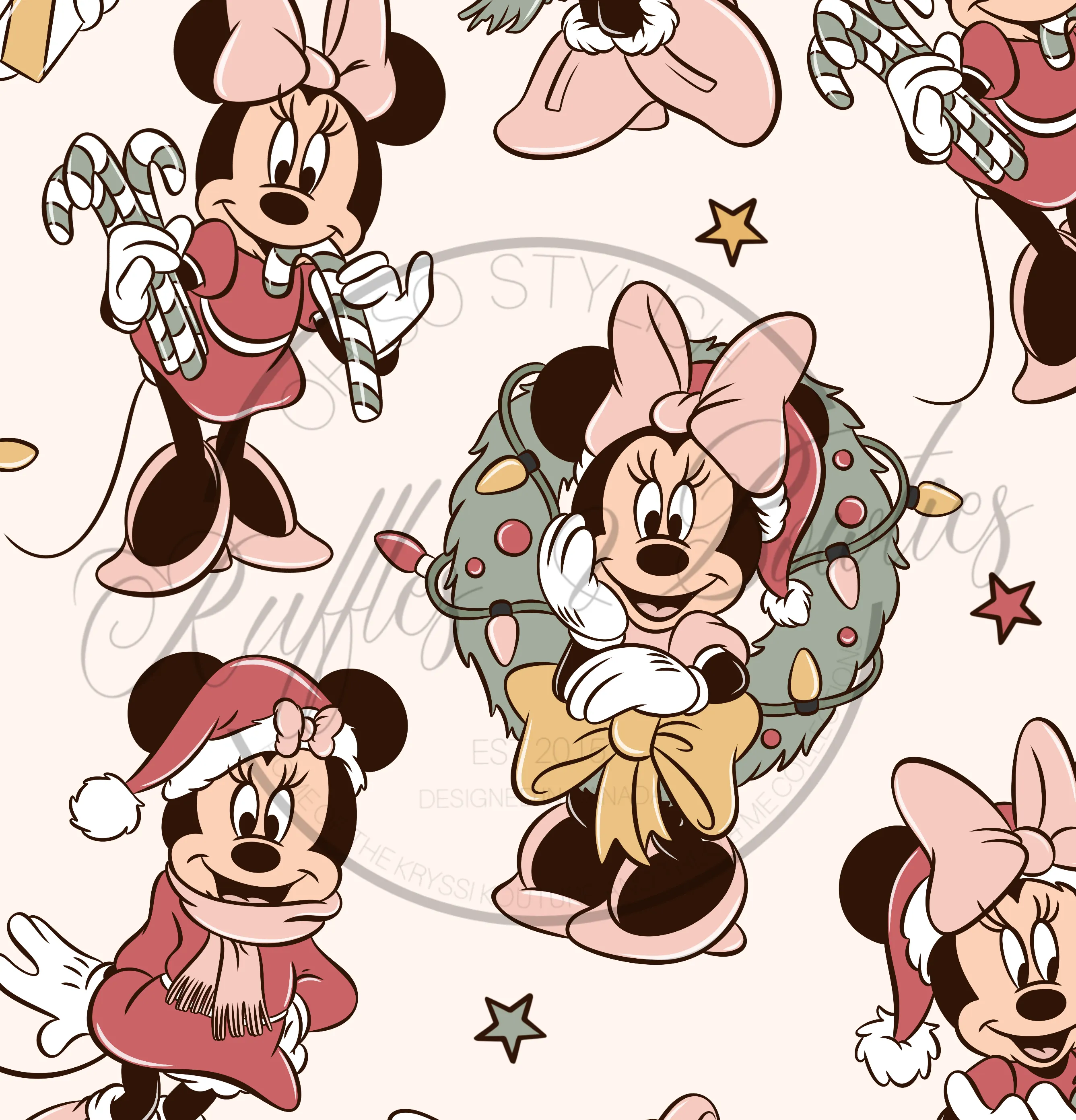 $16.00 EA - 2-3 X 1, 3-4 X 1, 4-5 X 1, 5-6 X 1  - Christmas Kids 2 Pc Pajamas - Miss Mouse