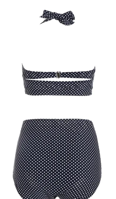Bathers Plus Size High Waisted Polka Dot Bikini Swimsuit