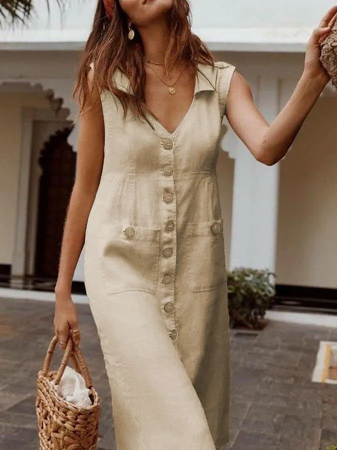 Calina™ - Buttoned Style Dress