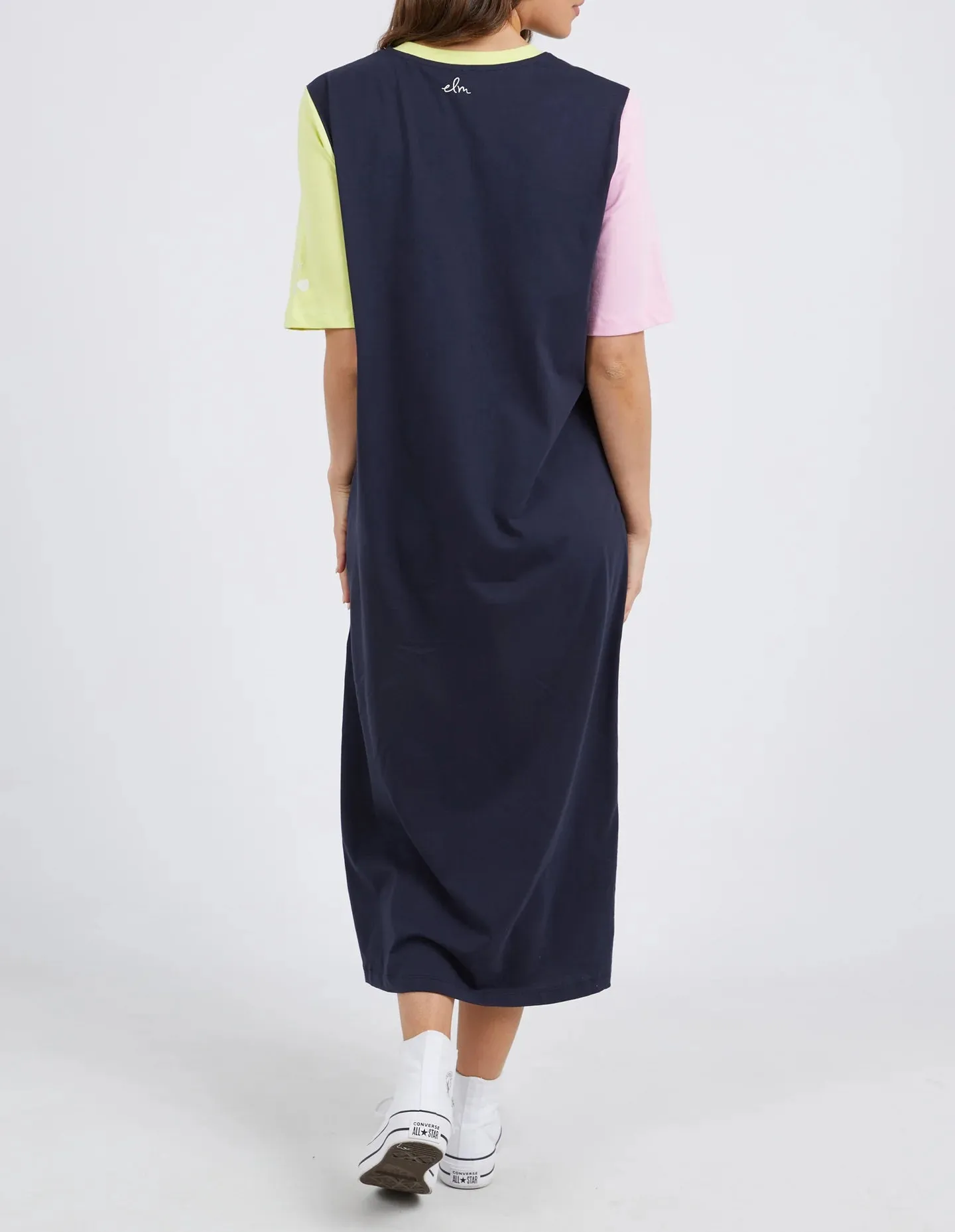 Cherry Block Tee Dress - Navy