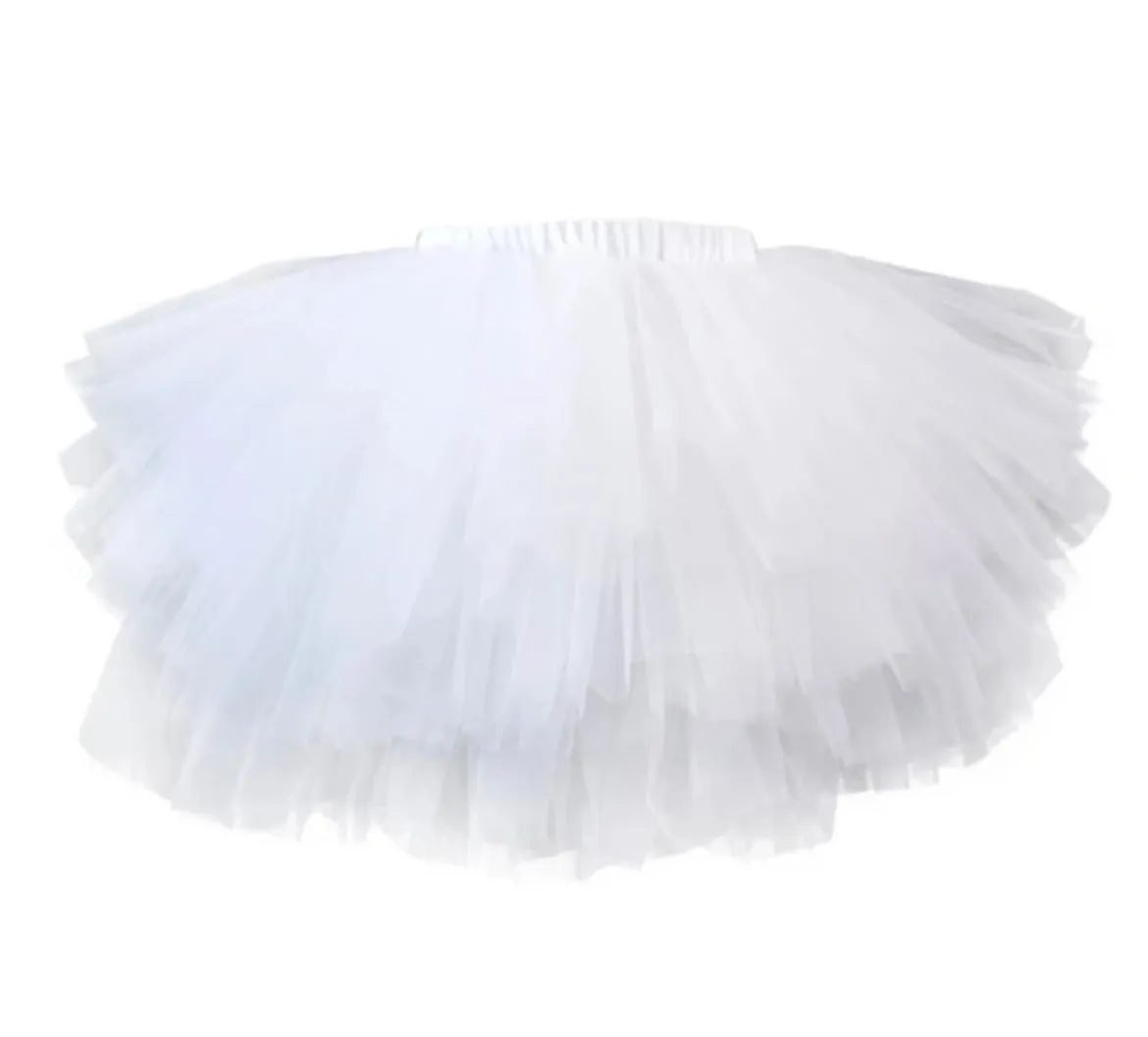 Fluffy Party Tulle Tutu Skirt in Black or White