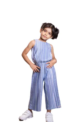 Girls Blue Splasher Jumpsuit