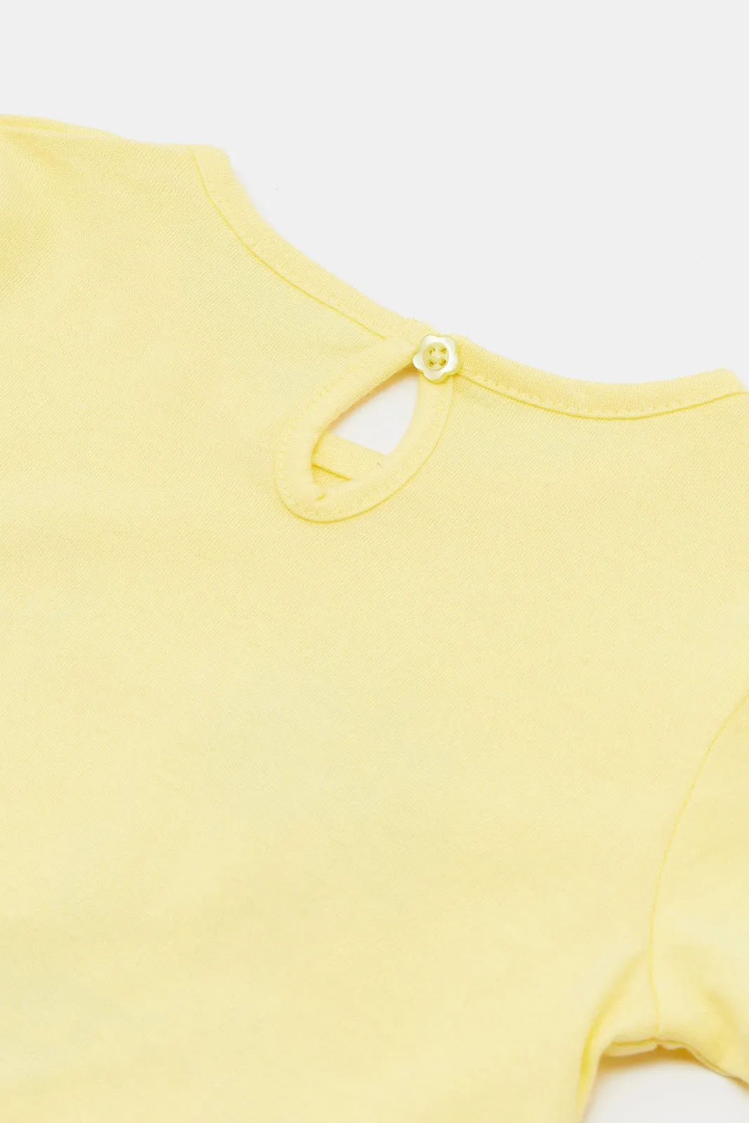 Infant Girls Yellow Placement Print T-Shirt