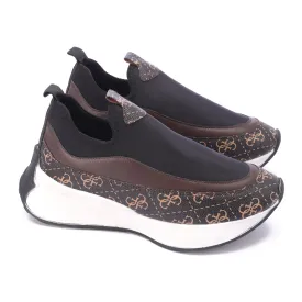 Monochrome Slip-On Chunky Sneakers-Brown