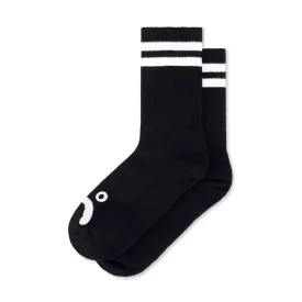 POLAR HAPPY SAD RIB SOCKS - BLACK