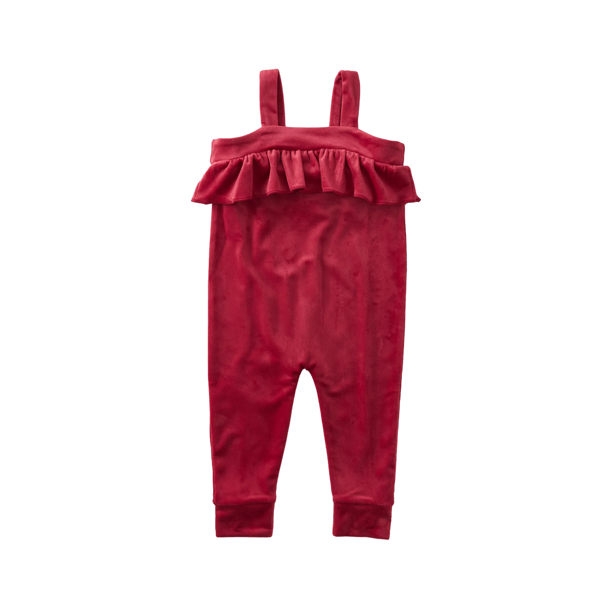 Velour Ruffle Baby Romper