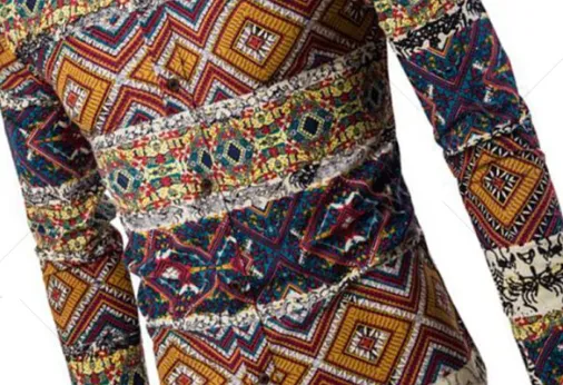 Vintage Style Mens Shirt • Tribal Print