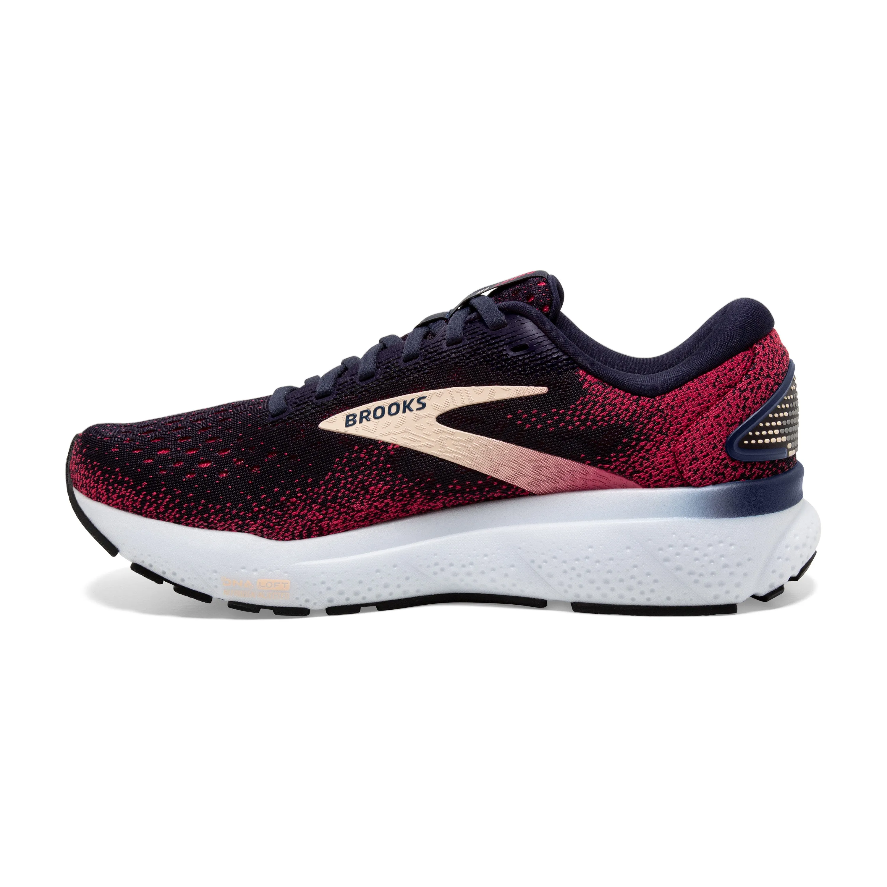 Women's Brooks Ghost 16 Color: Peacaot / Rasberry / Apricot (NARROW WIDTH)