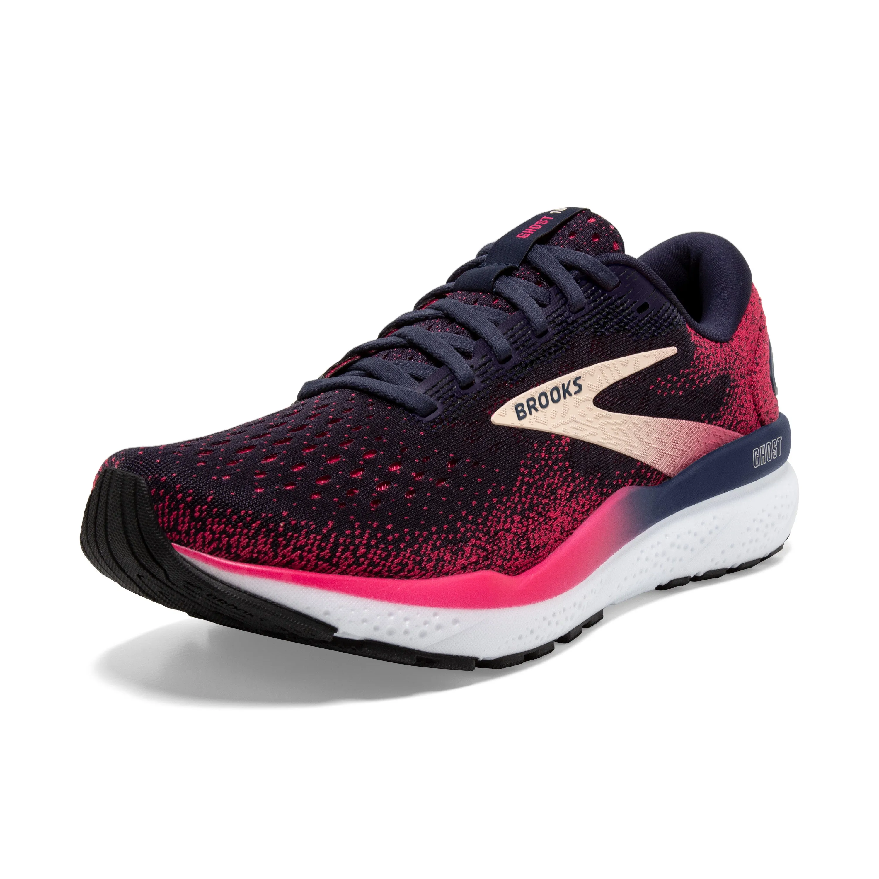 Women's Brooks Ghost 16 Color: Peacaot / Rasberry / Apricot (NARROW WIDTH)