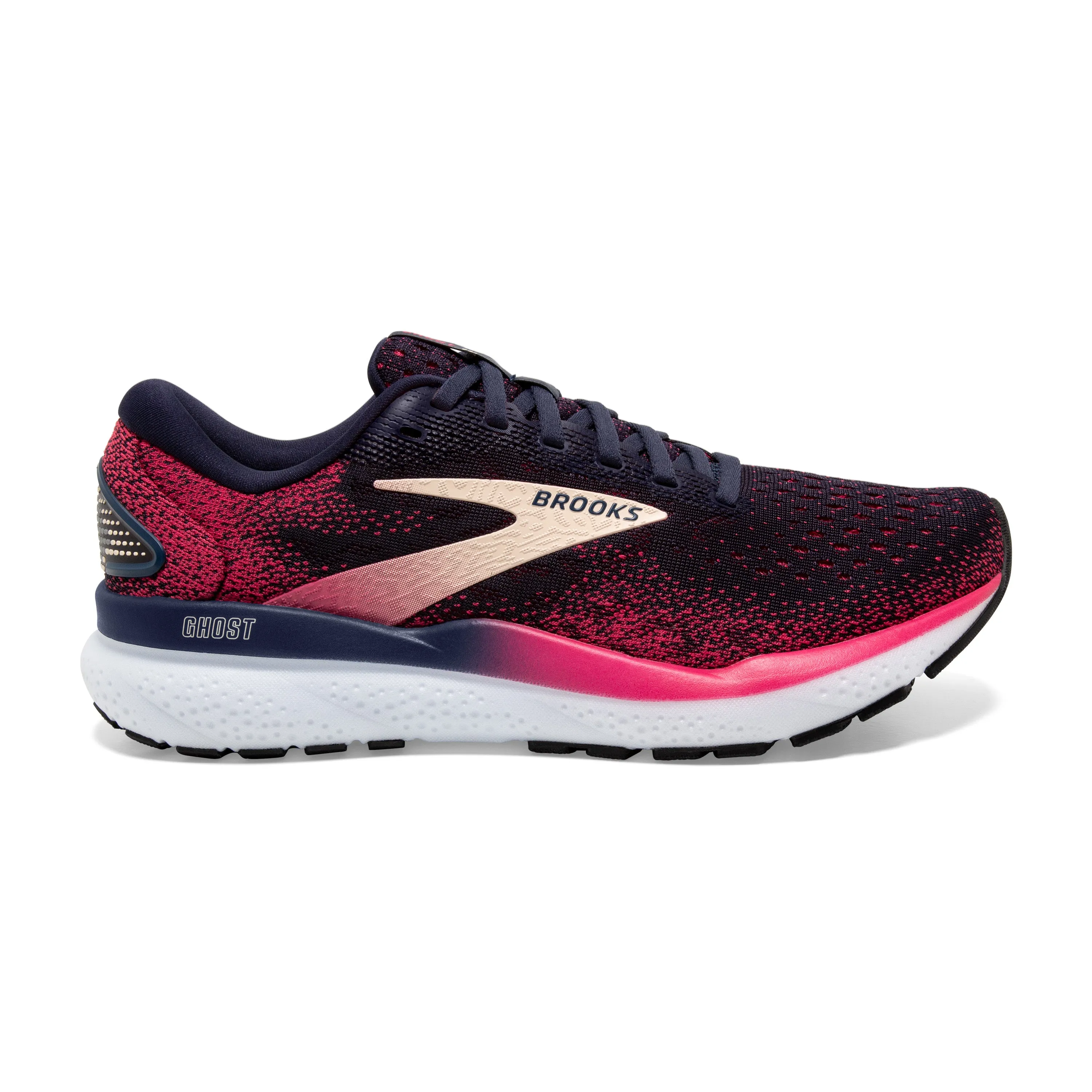 Women's Brooks Ghost 16 Color: Peacaot / Rasberry / Apricot (NARROW WIDTH)
